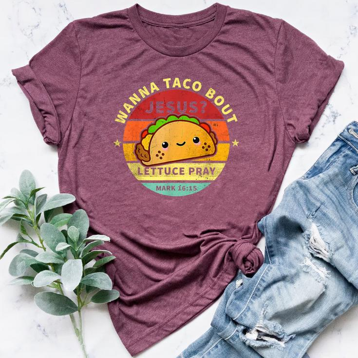 Wanna Taco Bout Jesus Cinco De Mayo Pun Christian Bella Canvas T-shirt