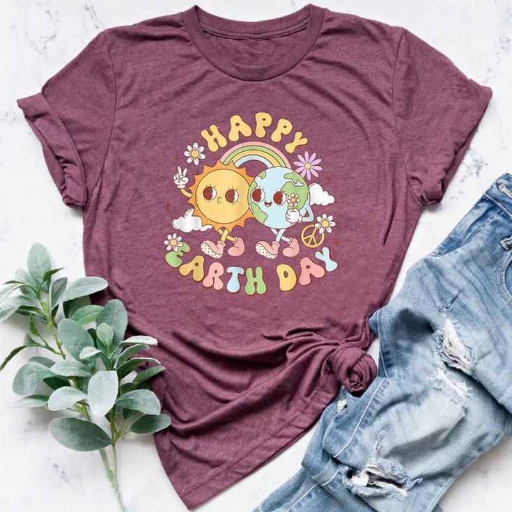 Wave Groovy Happy Earth Day 2024 Make Earth Day Every Day Bella Canvas T-shirt