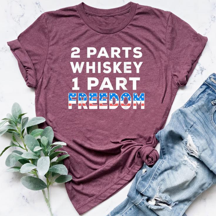 Whiskey And Freedom Patriotic Usa Flag Fourth 4Th Of July Bella Canvas T-shirt