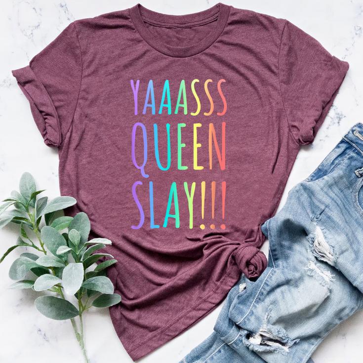 Yas Queen Slay Rainbow Gay Pride Lgbtq Meme Bella Canvas T-shirt