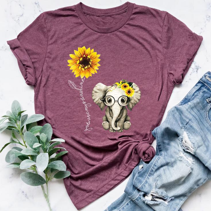 You-Are-My-Sunshine Elephant Sunflower Hippie Quote Song Bella Canvas T-shirt