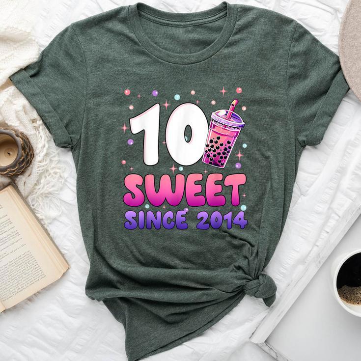 10Th Birthday 10 Yrs Old Girl Bubble Boba Tea Anime Bella Canvas T-shirt