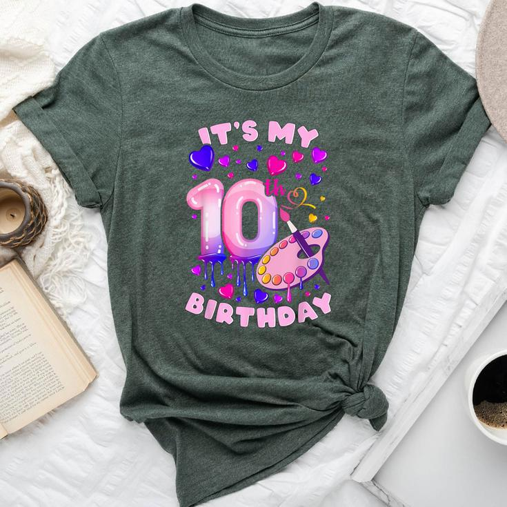 10Th Birthday Girl 10 Years Painting Art Number 10 Bella Canvas T-shirt