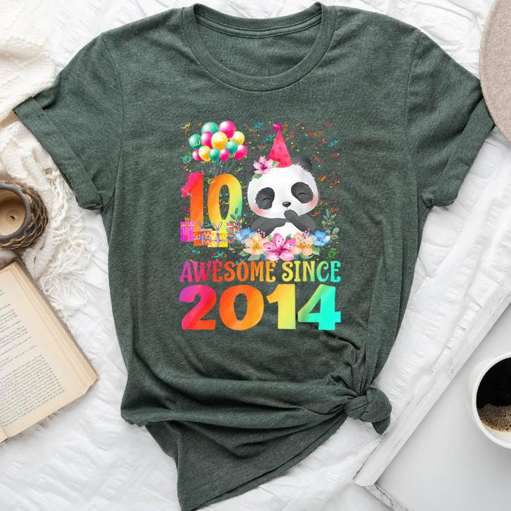 10Years Old 10Th Birthday Panda Awesome Since 2014 Bella Canvas T-shirt