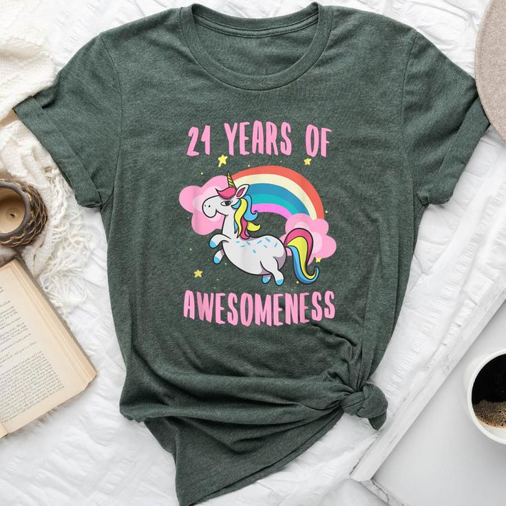 21St Birthday Unicorn T 21 Year Old Girl Niece Bella Canvas T-shirt