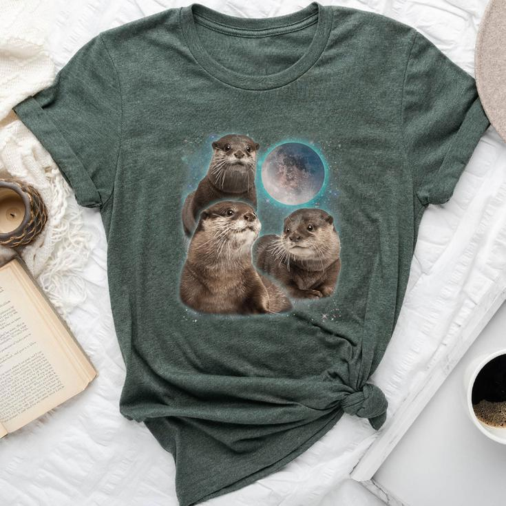 3 Otter Moon Howling Otter Head For Kid Bella Canvas T-shirt
