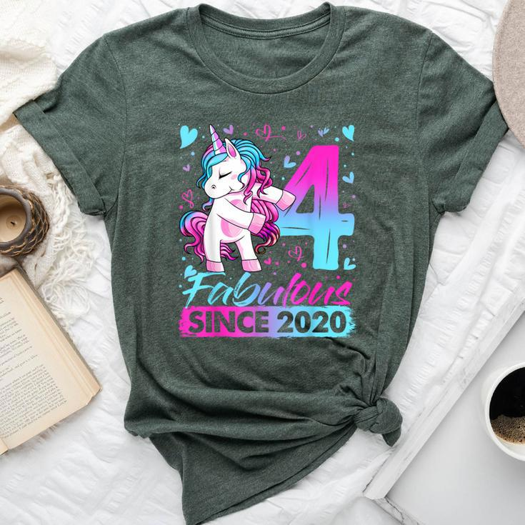 4 Years Old Flossing Unicorn 4Th Birthday Girl Party Bella Canvas T-shirt