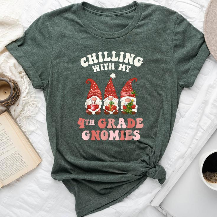 4Th Grade Teacher Christmas Chilling With My Gnomies Fourth Bella Canvas T-shirt