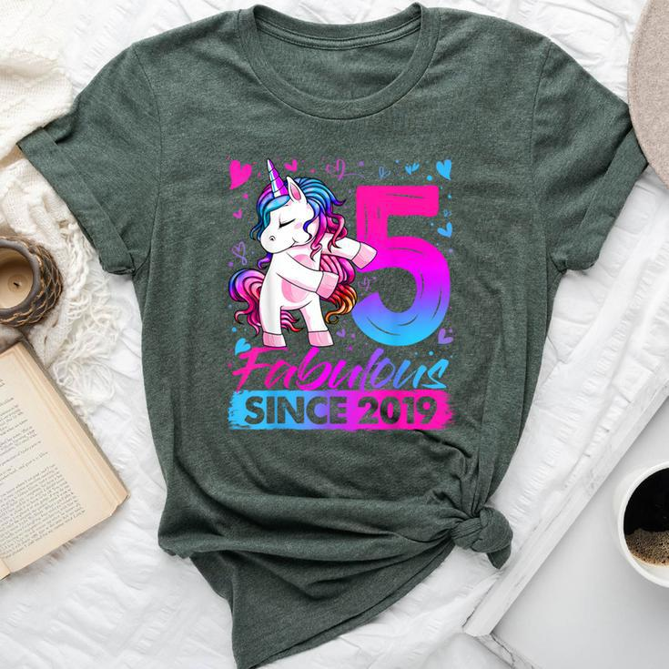 5 Years Old Flossing Unicorn 5Th Birthday Girl Party Bella Canvas T-shirt