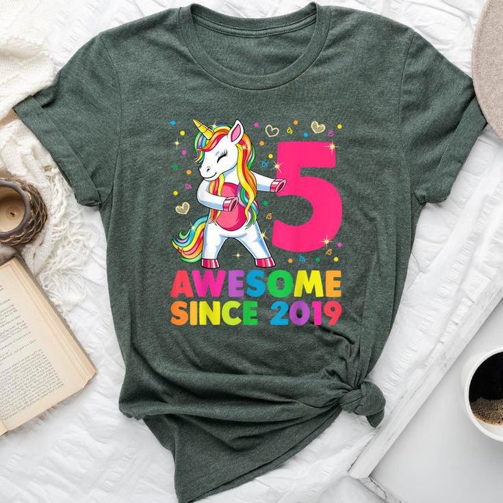 5 Years Old Unicorn Flossing 5Th Birthday Girl Unicorn Party Bella Canvas T-shirt