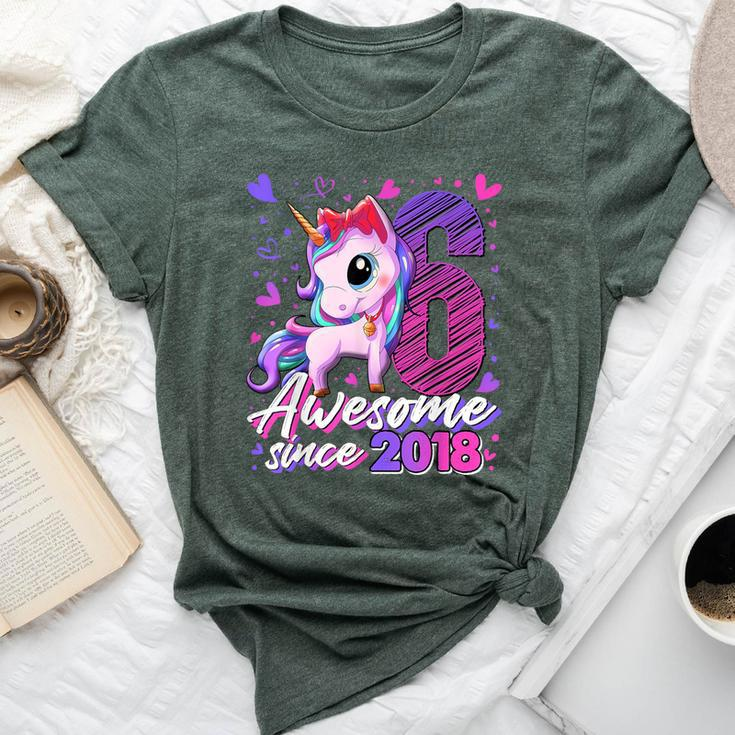 6 Years Old Flossing Unicorn 6Th Birthday Girl Party Bella Canvas T-shirt