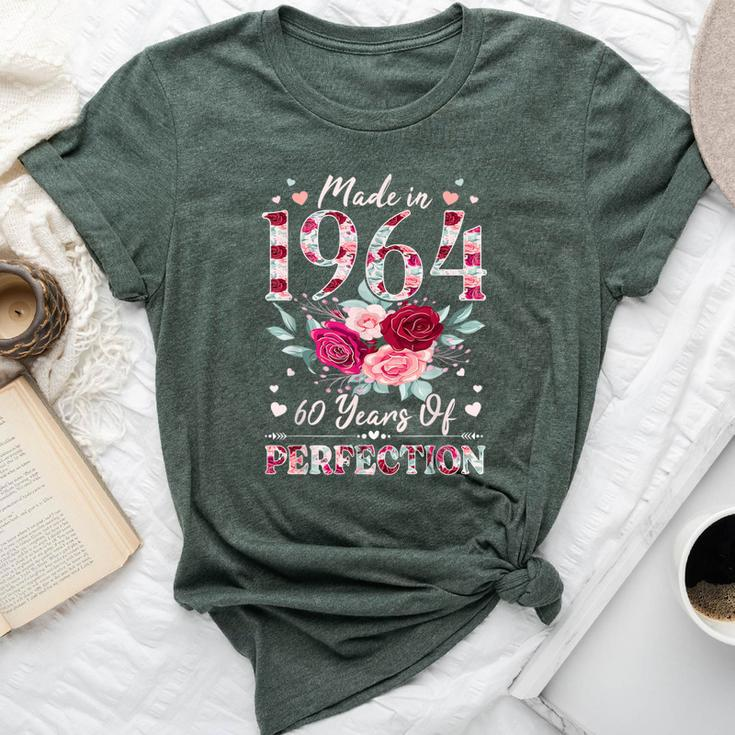60 Year Old Birthday 1964 Floral 60Th Birthday For Women Bella Canvas T-shirt