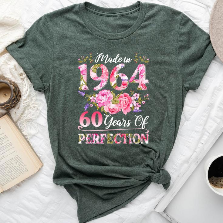 60 Year Old Made In 1964 Birthday Floral 60Th Birthday Women Bella Canvas T-shirt
