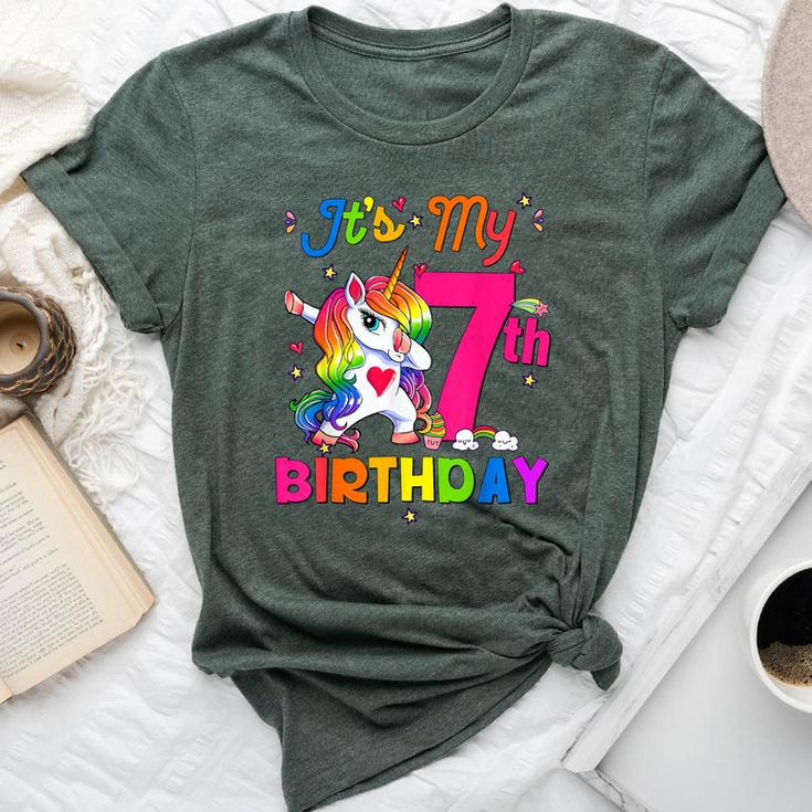7 Years Old Unicorn It's My 7Th Birthday Girl Party Bella Canvas T-shirt