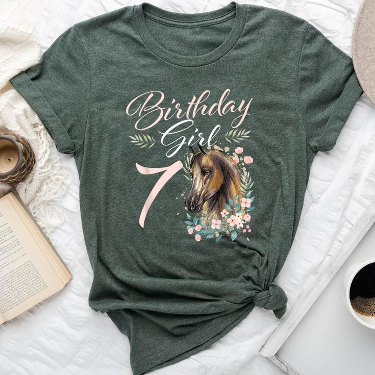 7Th Birthday Girl Horse Lover 7 Years Old Bday Bella Canvas T-shirt