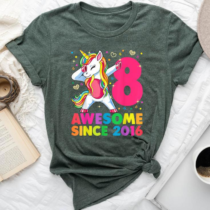 8 Years Old Unicorn Dabbing 8Th Birthday Girl Unicorn Party Bella Canvas T-shirt