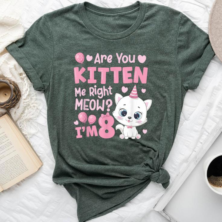 8Th Cat Birthday Party Eight Year Old Girl Kitty Birthday Bella Canvas T-shirt
