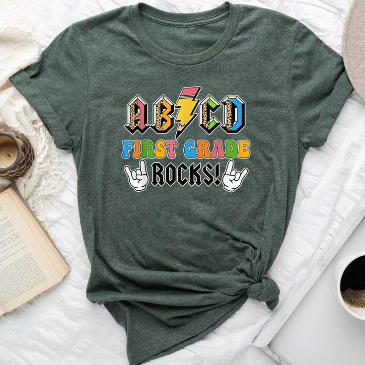 Abcd First Grade Rocks Back To School 1St Grade Teacher Bella Canvas T-shirt