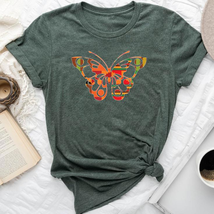 African Style Butterfly With Kente Pattern Bella Canvas T-shirt