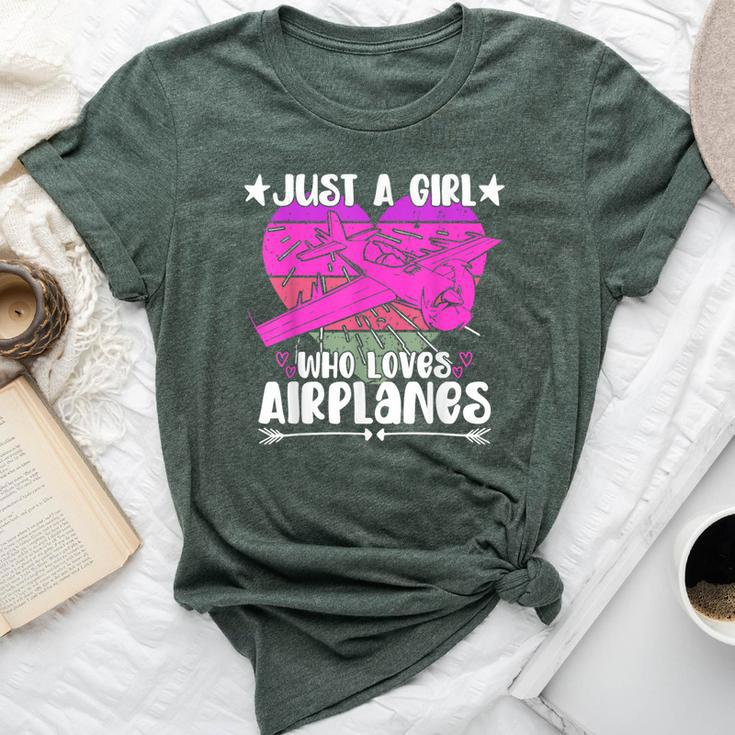 Airplane Lover Vintage Just A Girl Who Loves Airplanes Bella Canvas T-shirt