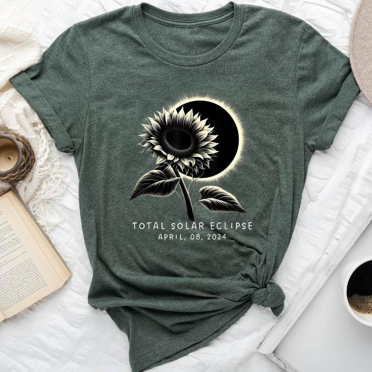 American Totality Solar Eclipse Sunflower April 8 2024 Bella Canvas T-shirt
