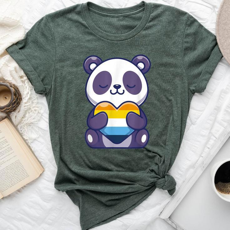 Aroace Pride Aro Ace Panda Heart Aromantic Asexual Pride Bella Canvas T-shirt