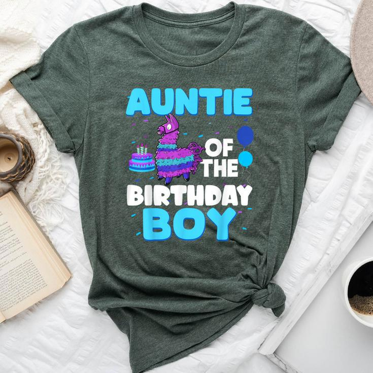 Auntie Of The Birthday Boy Llama Family Party Decorations Bella Canvas T-shirt