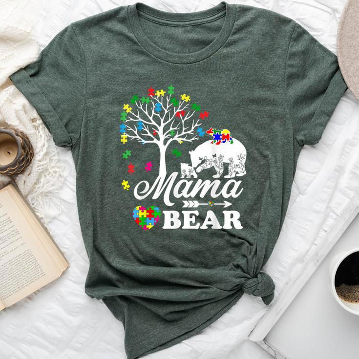 Autism Awareness Mama Bear Support Autistic Autism Mom Bella Canvas T-shirt