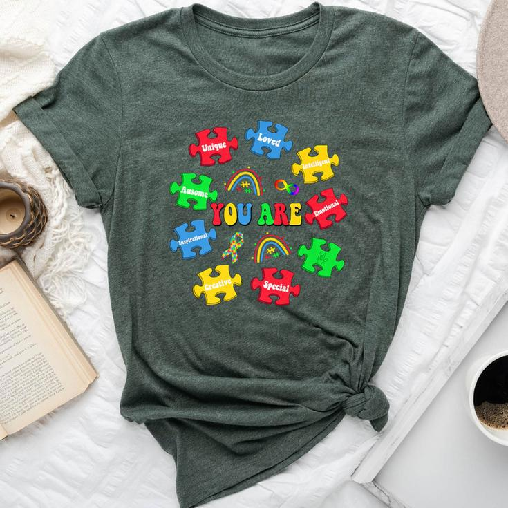 You Are Awesome Autism Rainbow Puzzles Autism Awareness Bella Canvas T-shirt