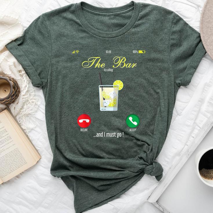 Bar Is Calling Mobile Call Wine Day Drinking Bella Canvas T-shirt