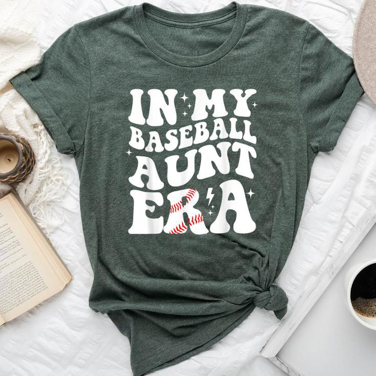 In My Baseball Aunt Era Groovy Vintage Baseball Aunt Auntie Bella Canvas T-shirt