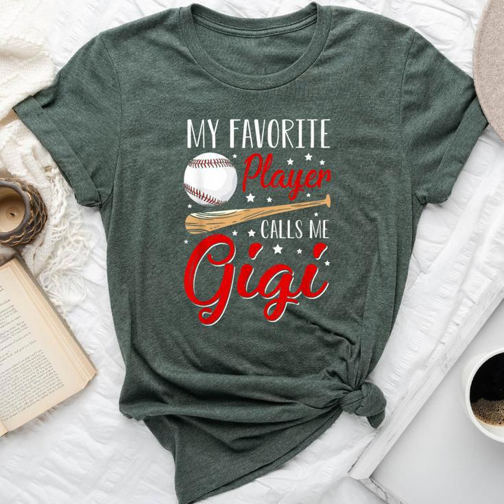 Baseball My Favorite Player Calls Me Gigi Heart Grandma Bella Canvas T-shirt