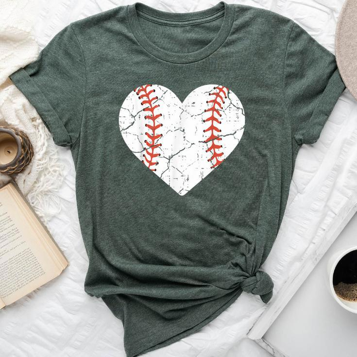 Baseball Heart Sports Player Coach Fan Girls Bella Canvas T-shirt