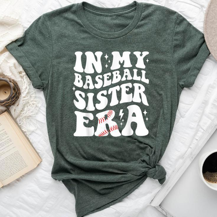 In My Baseball Sister Era Groovy Retro Proud Baseball Sister Bella Canvas T-shirt