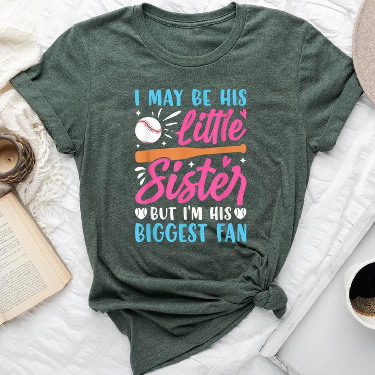 Baseball Sister Little Sister Biggest Fan Baseball Bella Canvas T-shirt