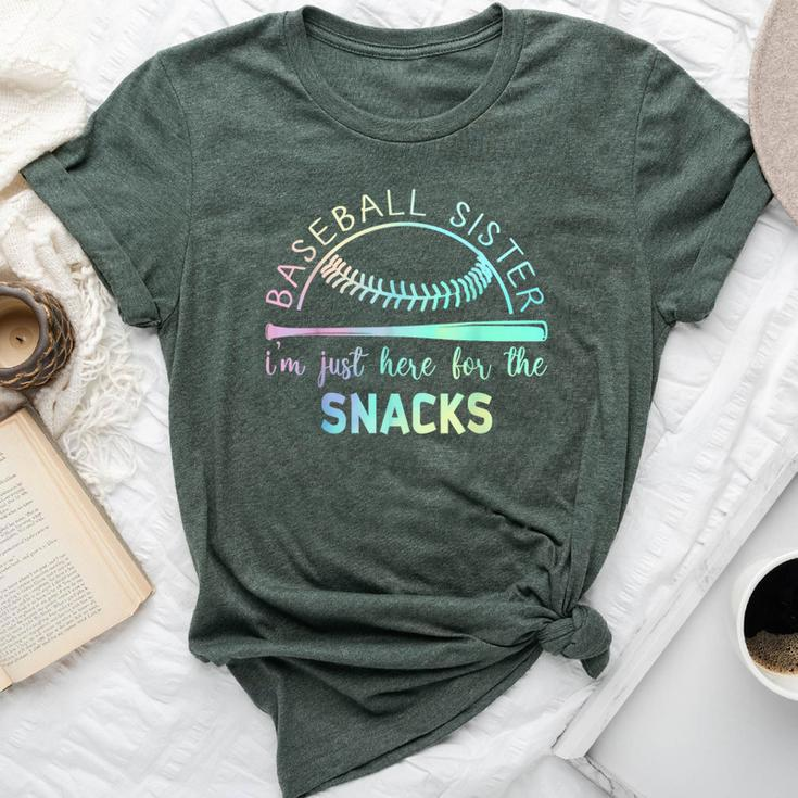 Baseball Sister I'm Just Here For The Snack Baseball Bella Canvas T-shirt