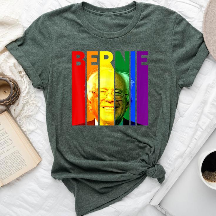 Bernie Sanders Gay Lgbtq Rainbow Vintage Democrat Voter Bella Canvas T-shirt