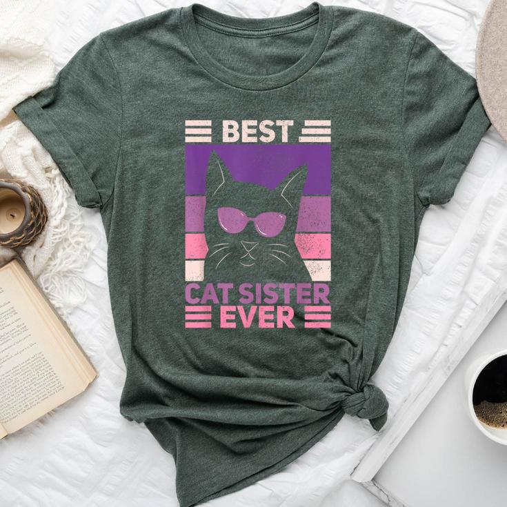 Best Cat Sister Ever Cat Lover Black Cat Themed Bella Canvas T-shirt