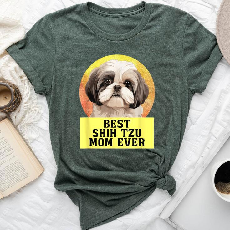 Best Mom Ever Shih Tzu Dog Breed Owner Best Friend Women Bella Canvas T-shirt