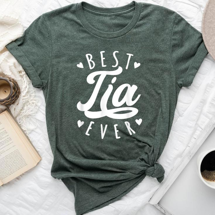 Best Tia Ever Modern Calligraphy Font Mother's Day Tia Bella Canvas T-shirt