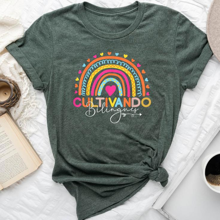 Bilingual Teacher Cultivando Bilingues Maestra Bella Canvas T-shirt