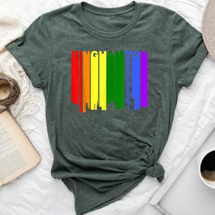 Binghamton New York Lgbtq Gay Pride Rainbow Skyline Bella Canvas T-shirt