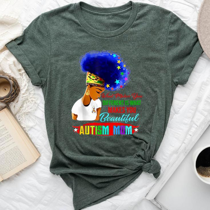 Black Afro American Autism Awareness Mom Rainbow For Women Bella Canvas T-shirt
