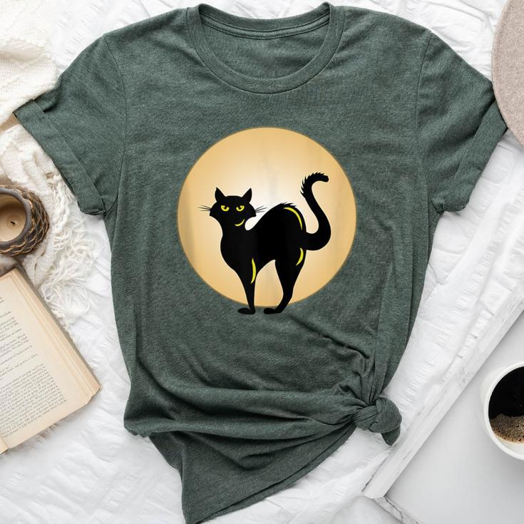 Black Cat And Moon Awesome Cat Lovers Cat Mom Cat Dad Bella Canvas T-shirt
