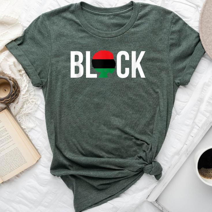 Black Pride Afro Pride Pan African Flag Melanin Black Woman Bella Canvas T-shirt