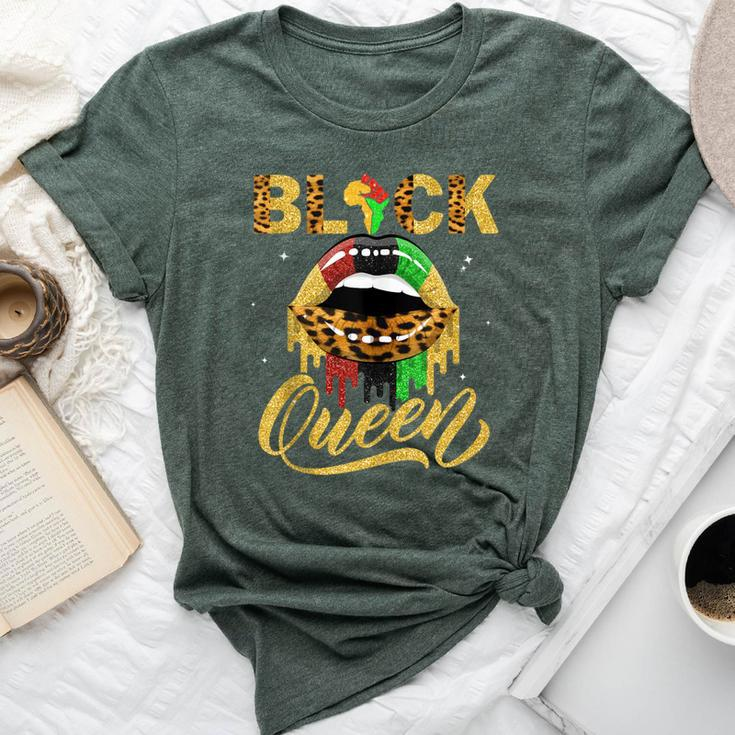 Black Queen African Pan Flag Sexy Lips Drip Melanin Pride Bella Canvas T-shirt