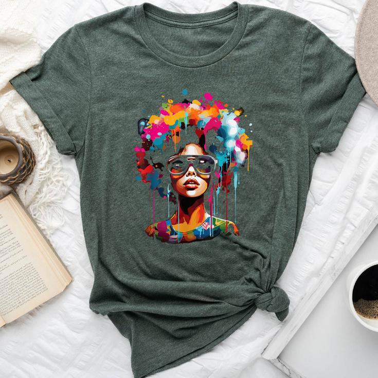 Black Queen Dripping Afro Melanin Junenth Bella Canvas T-shirt