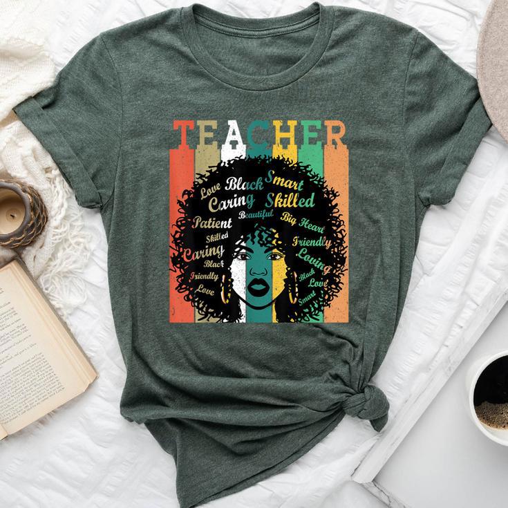 Black Teacher Afro Retro Black History Month Bella Canvas T-shirt