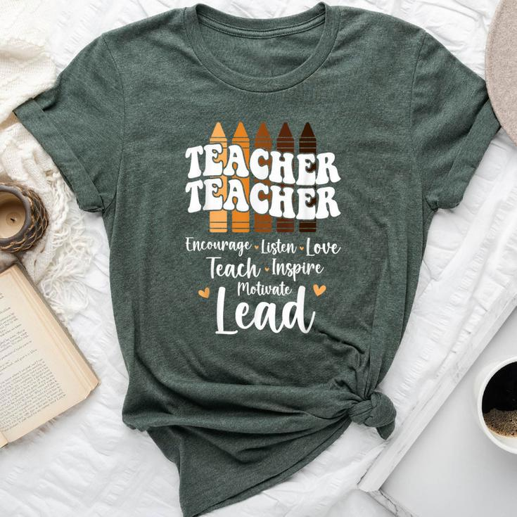 Black Teacher Melanin Crayons Black History Month Teacher Bella Canvas T-shirt