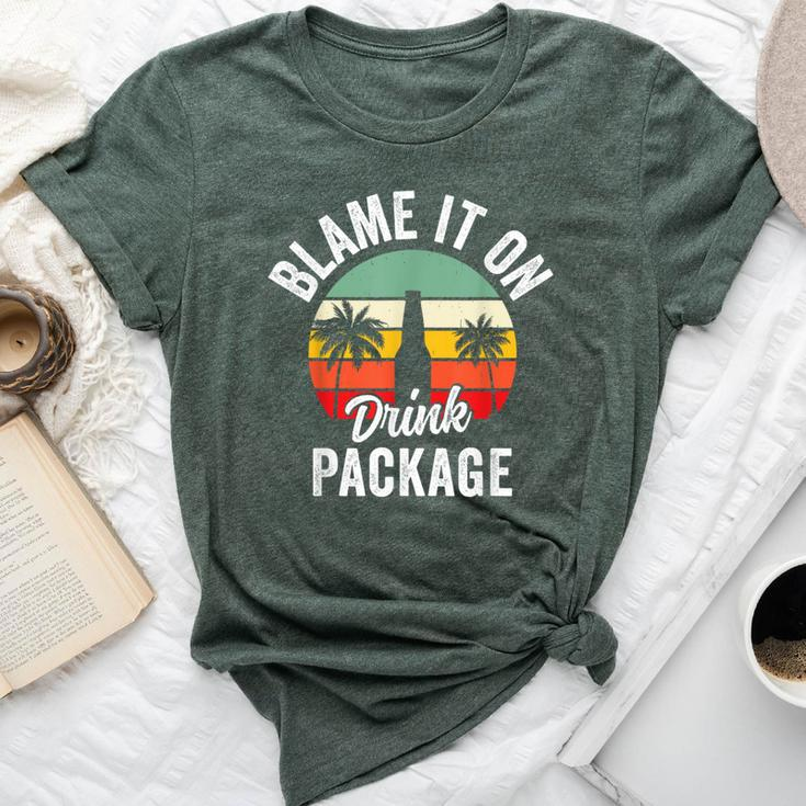 Blame It On The Drink Package Cruise Alcohol Wine Lover Bella Canvas T-shirt
